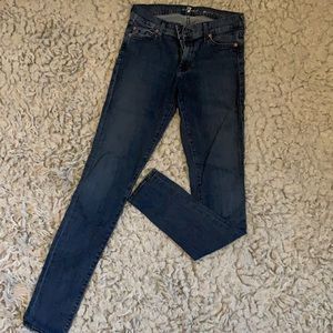 7 for All Mankind skinny jeans. Dark wash, size 27.